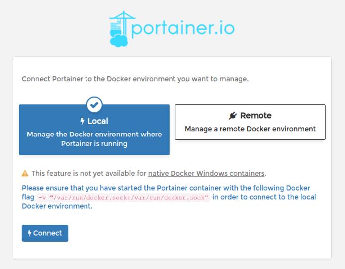 Portainer Connection Type