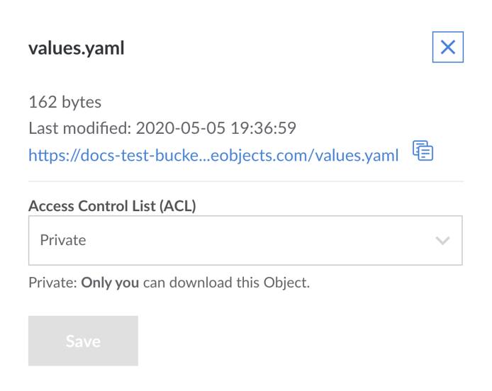 Object Storage Object ACL Panel Object Storage Object ACL Panel