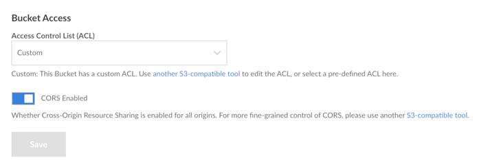 Custom ACL Setting Displayed in Cloud Manager Custom ACL Setting Displayed in Cloud Manager